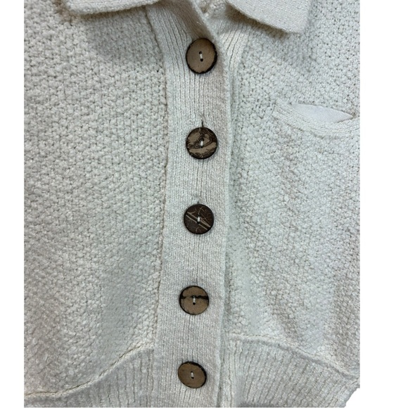 Free People, NWT We The Free ‘Molli’ Knit Sweater Shirt, Buttons, Ivory X-Small - Picture 11 of 16